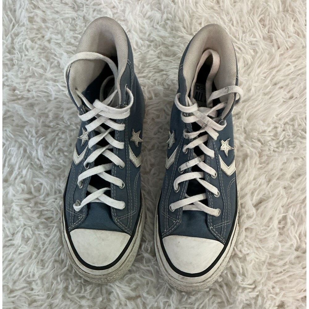 Converse Star Player 76 High Top Lakeside Blue Canvas Lace-Up Sneakers A11476C